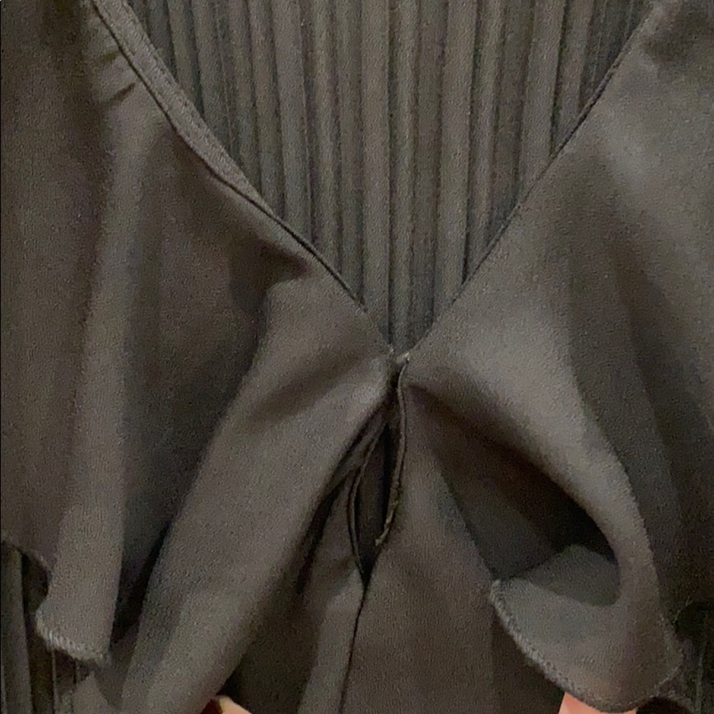 Sheer Ruffle Black Top - Picture 3 of 5